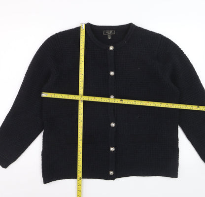 Lipsy Women Black UK 18 Long Sleeve Button Cardigan