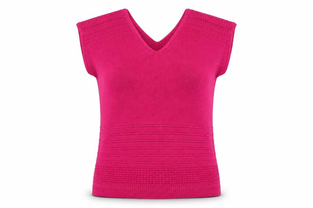 Marks & Spencer Women’s Pink V-Neck Short Sleeve Knit Jumper Size 8