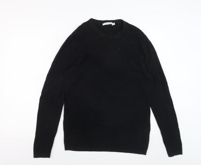 Jack & Jones Men's Black Cotton Waffle Knit Jumper M