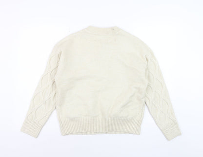 Marks and Spencer Women Ivory Cable Knit Cardigan Small