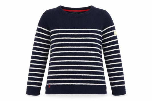 Joules Women’s Navy Stripe Pullover Jumper UK 6 Polyester Knitwear
