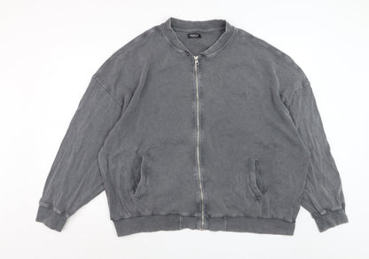 Simply Be Women's Grey Cotton Bomber Jacket Size 22