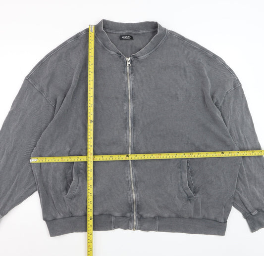 Simply Be Women's Grey Cotton Bomber Jacket Size 22