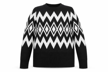 Marks & Spencer Womens Black Geometric Knit Jumper Size 12