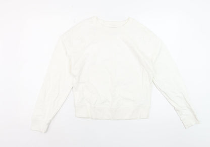 Papaya Women's White Cotton Lace Detail Pullover Sweatshirt Size S