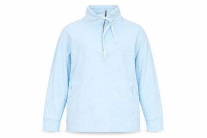 BAM Women’s Light Blue Half Zip Sweatshirt Size 12 Organic Cotton Blend