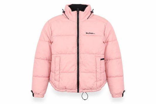 iets frans Women’s Pink Puffer Jacket Hooded Short Size S