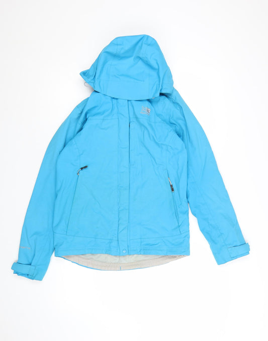 Karrimor Women's Blue Waterproof Hooded Rain Jacket UK 8