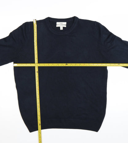 Marks and Spencer Men's Blue Cashmilon Crew Neck Jumper M Regular