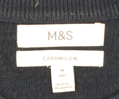 Marks and Spencer Men's Blue Cashmilon Crew Neck Jumper M Regular