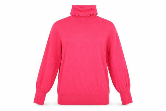 Monsoon Women Pink Roll Neck Puff Sleeve Pullover Jumper M