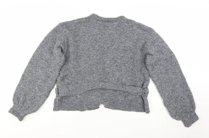 ASOS Design Women Grey Belted Cardigan Wool Blend Size M 12-14