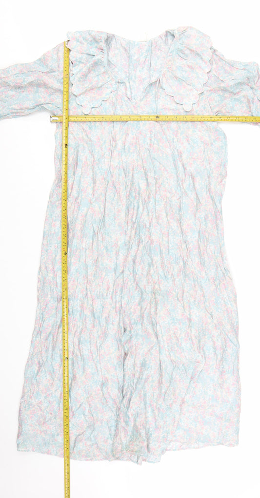 H&M Women’s Multicoloured Floral Midi A-Line Dress Size S