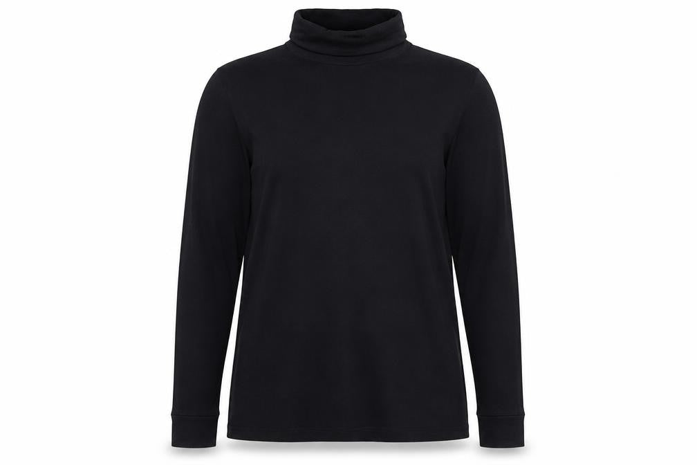 Marks & Spencer Autograph Women’s Black Roll Neck Cotton Long Sleeve Top Size 14