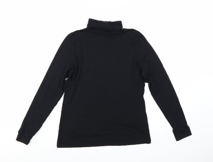 Marks and Spencer Autograph Women’s Black Roll Neck Cotton Long Sleeve Top Size 14