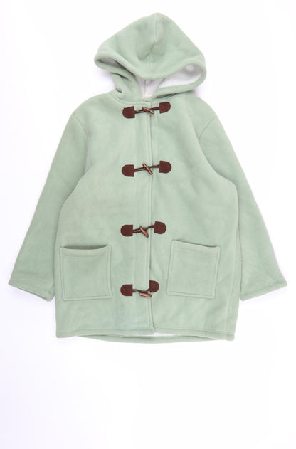Marisota Women Green Hooded Duffle Coat Size 12 Polyester Fleece
