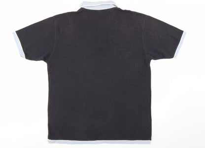 Kickers Men Black XL Short Sleeve Collared Cotton Polo Shirt
