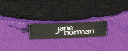 Jane Norman Women’s Purple Black One Shoulder Bodycon Dress Size 12