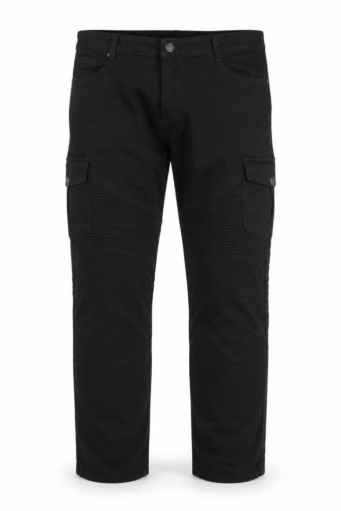 OGGI 76 Men's Black Regular Fit Cargo Biker Trousers Size 44