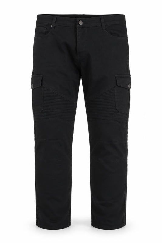 OGGI 76 Men's Black Regular Fit Cargo Biker Trousers Size 44