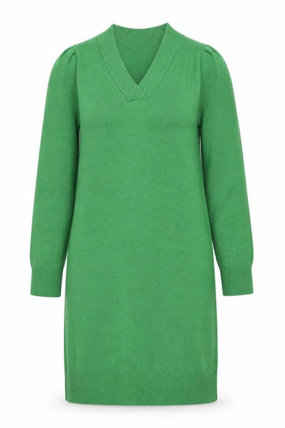 John Lewis Women’s Green V-Neck Knit Jumper Dress Size S