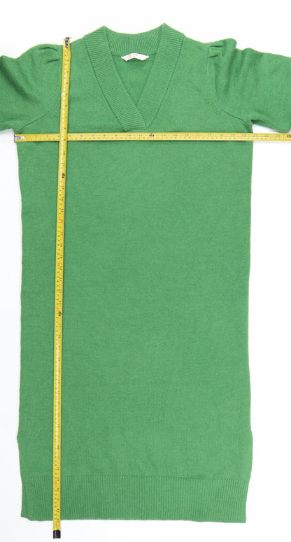 John Lewis Women’s Green V-Neck Knit Jumper Dress Size S