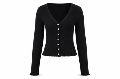 H&M Divided Women's Black Slim Fit Knit Button Cardigan Size S