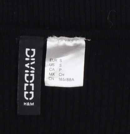 H&M Divided Women's Black Slim Fit Knit Button Cardigan Size S