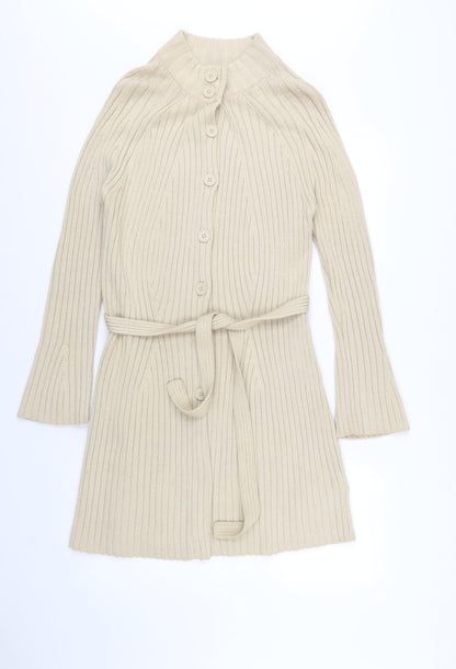 Marks and Spencer Women’s Beige Cardigan UK 16 Wool Blend Belted Knitwear