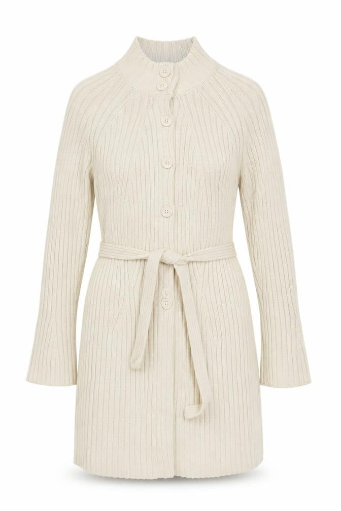 Marks & Spencer Women’s Beige Cardigan UK 16 Wool Blend Belted Knitwear
