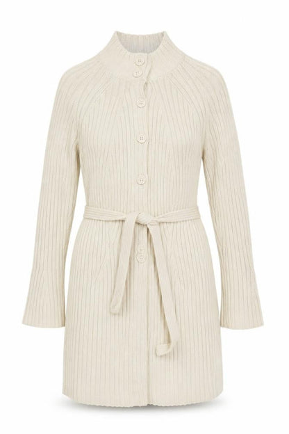 Marks & Spencer Women’s Beige Cardigan UK 16 Wool Blend Belted Knitwear