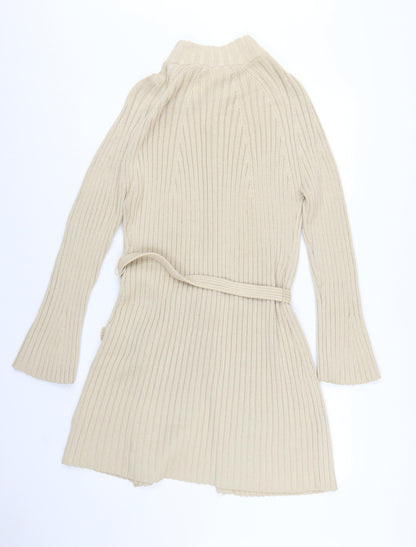 Marks and Spencer Women’s Beige Cardigan UK 16 Wool Blend Belted Knitwear