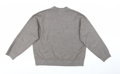 Marks and Spencer Women Grey V-Neck Long Sleeve Knit Pullover Jumper L