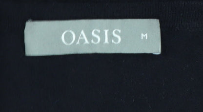 Oasis Women's Black Lace Sleeve Pullover Jumper M