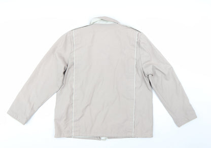 Eleganzé Women's Beige Cotton Blend Button Jacket Size 14