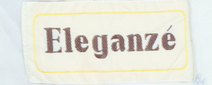Eleganzé Women's Beige Cotton Blend Button Jacket Size 14