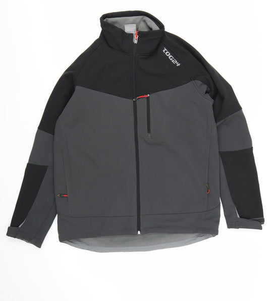 TOG24 Men’s Grey Softshell Jacket M Water Resistant Windproof Outdoor