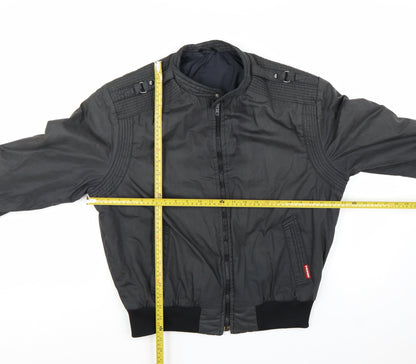 Carrera Men's Black M Bomber Jacket Polyester Cotton Stand Collar