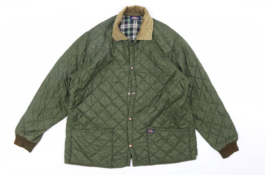 Dickies Men's Green Quilted Jacket XL Workwear Outdoor Coat