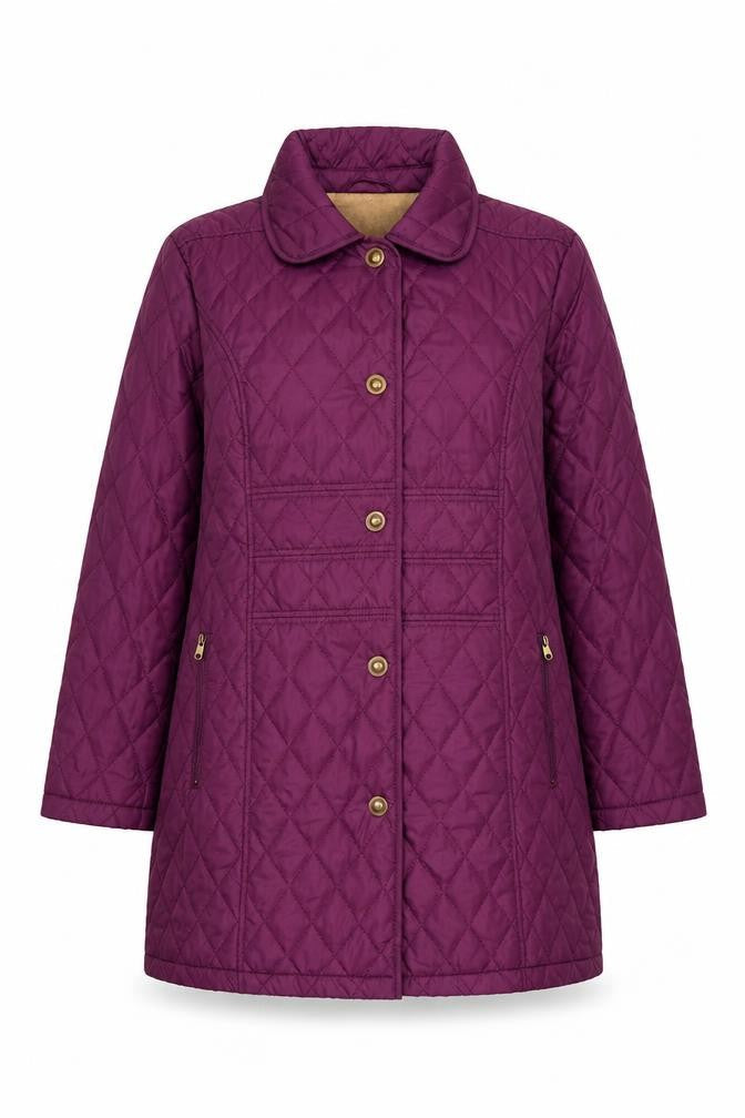Centigrade Women's Purple Quilted Mid-Length Coat Size L