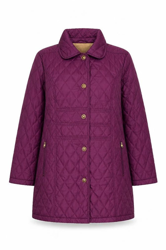 Centigrade Women's Purple Quilted Mid-Length Coat Size L