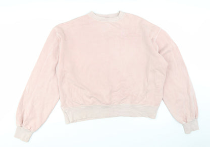 Reebok Womens Pink Crew Neck Pullover Sweatshirt Size M 12-14
