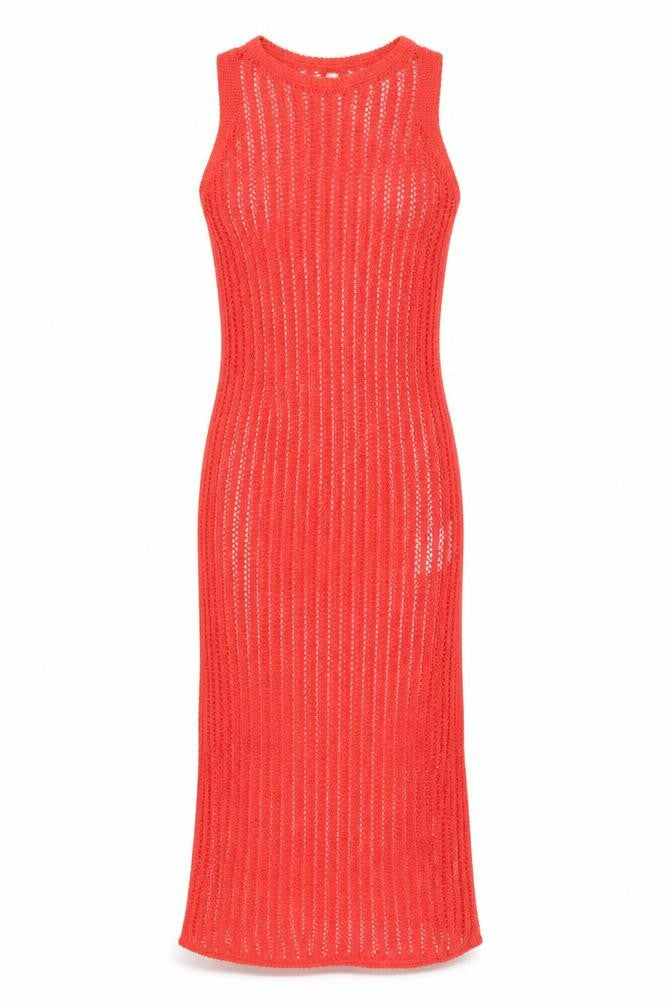 Marks and Spencer Women Red XS Knit Sleeveless Tank Midi Dress