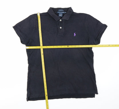 Ralph Lauren Men's Black Slim Fit Cotton Polo Shirt XL