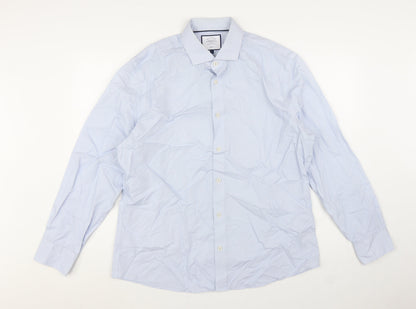 Charles Tyrwhitt Men's Blue XL Slim Fit Non-Iron Dress Shirt
