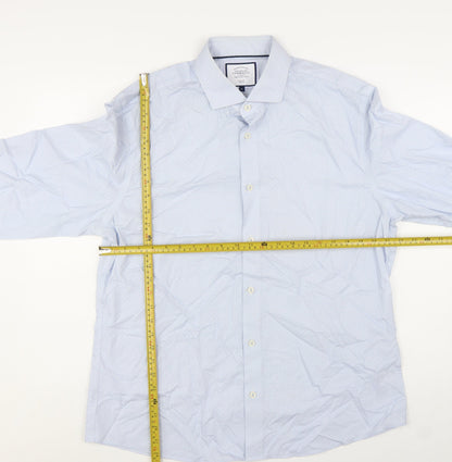 Charles Tyrwhitt Men's Blue XL Slim Fit Non-Iron Dress Shirt