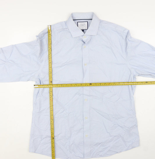 Charles Tyrwhitt Men's Blue XL Slim Fit Non-Iron Dress Shirt