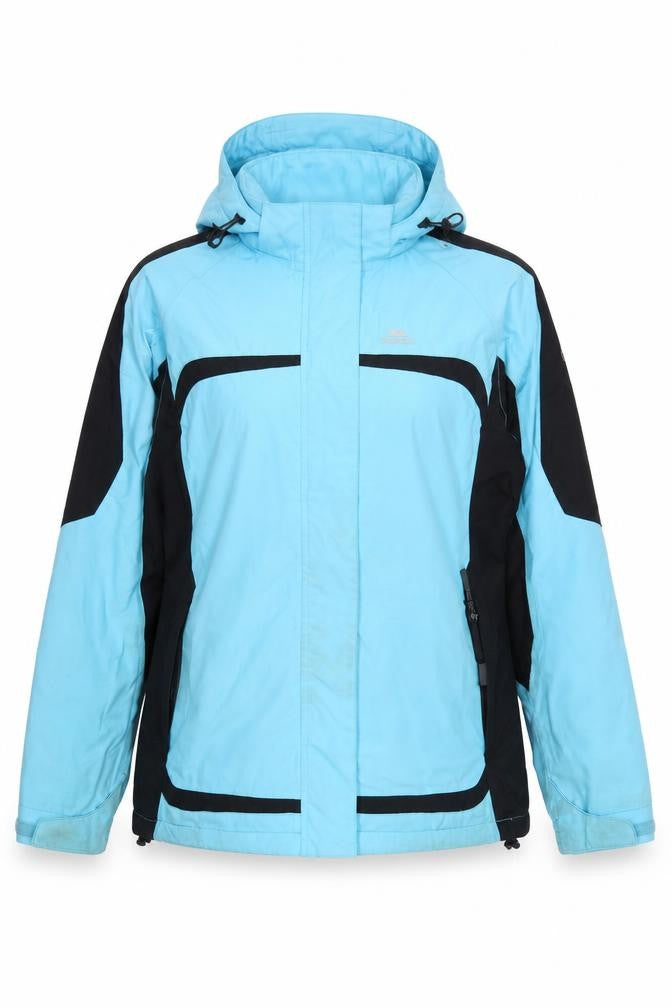 Trespass Women Blue Waterproof Ski Jacket M Hooded Windproof