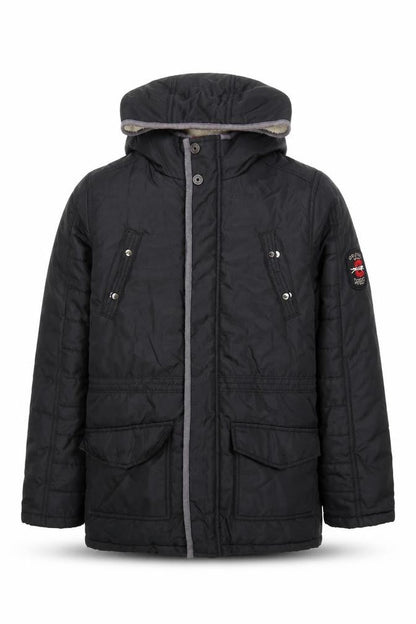 Catimini Boys Black Hooded Puffer Jacket 12 Years Winter Lined Coat