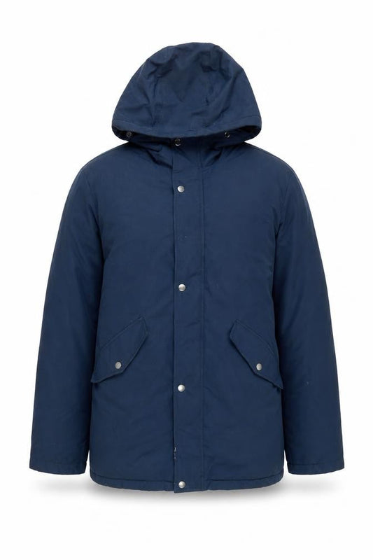 Jack & Jones Men’s Blue Hooded Parka Jacket Size L Polyester
